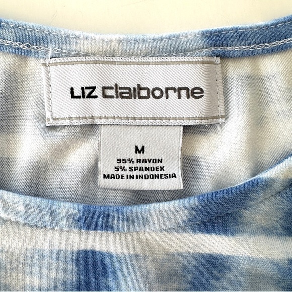 Liz Claiborne popover dress, sleeves, crew neck,  stretchy knit fabric, midi - Picture 13 of 14